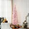 Edge Collections - 7' - Pink - Slim Prelit Christmas Tree for Holiday Ambiance - 1 Piece
